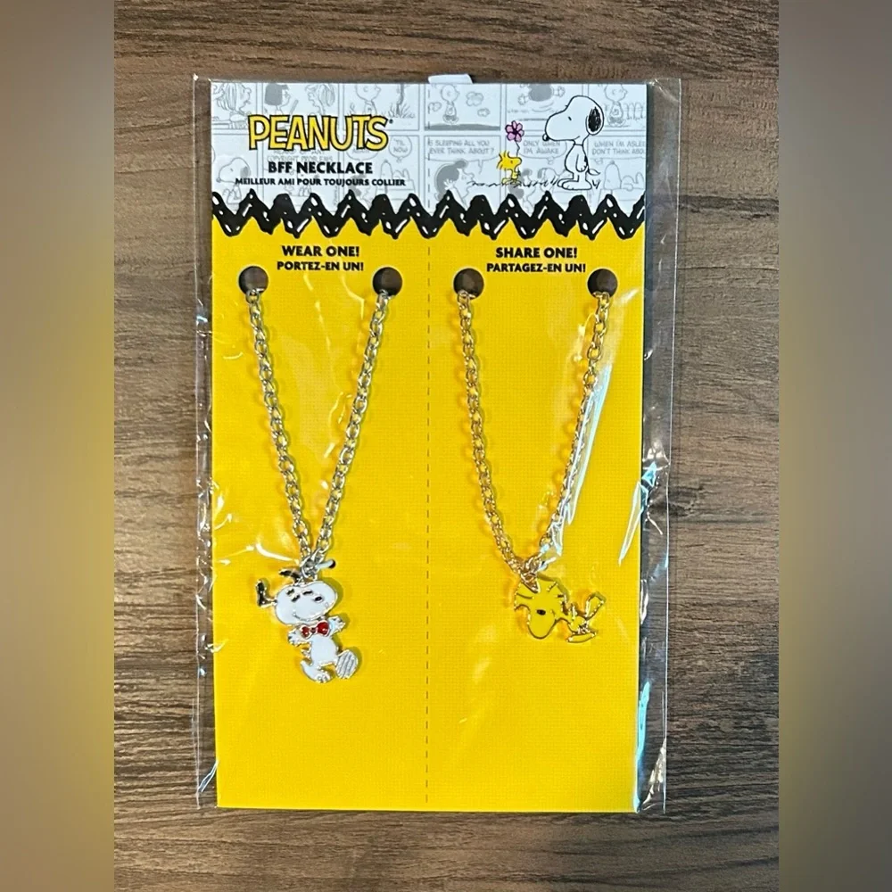 Peanuts BFF Necklace-Wear One/Give One-7”+1” Chain-Rhodium NEW💛🤍 - Picture 4 of 4